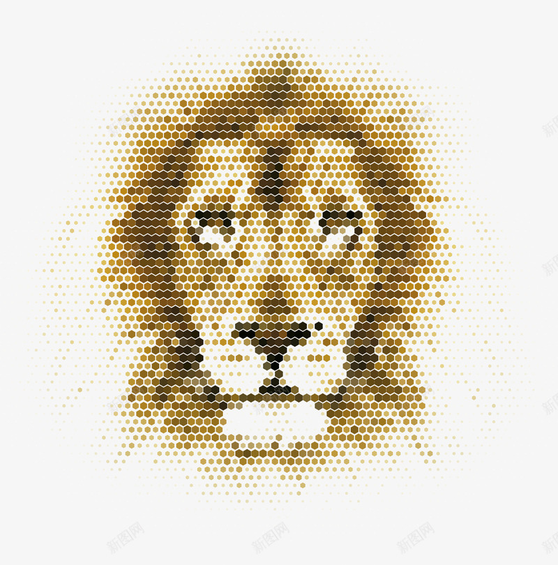 狮子头印花图案png免抠素材_新图网 https://ixintu.com 动物 印花 图案 狮子
