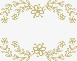 黄色手绘花藤标题框素材
