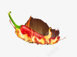 燃烧的辣椒创意火焰辣椒高清图片