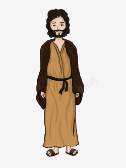 卡通手绘耶稣素材