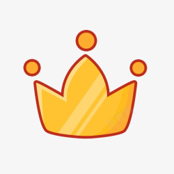 黄色卡通王冠装饰图案素材