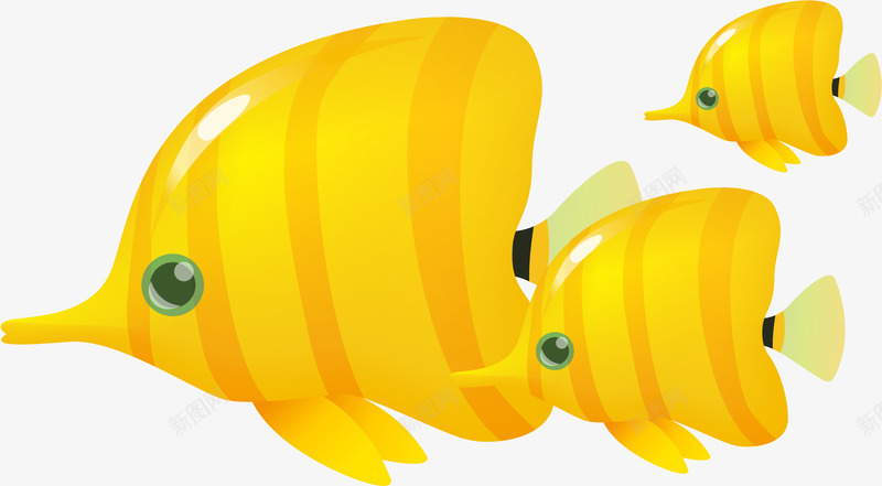 手绘热带鱼png免抠素材_新图网 https://ixintu.com AI 卡通 手绘 海洋 热带鱼 线条 鱼 黄色