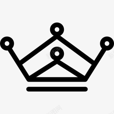 王冠由直线圆的轮廓图标图标