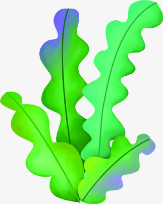 手绘绿色海洋水草png免抠素材_新图网 https://ixintu.com 水草 海洋 绿色