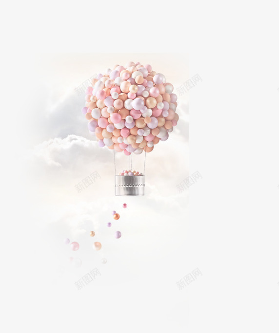 飞翔的气球png免抠素材_新图网 https://ixintu.com 公主心 少女 梦幻 气球