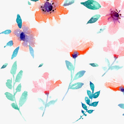 水彩绘春季花朵海报背景素材