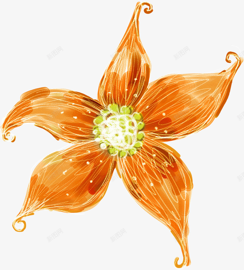 合成创意橙色文理花朵png免抠素材_新图网 https://ixintu.com 创意 合成 文理 橙色 花朵