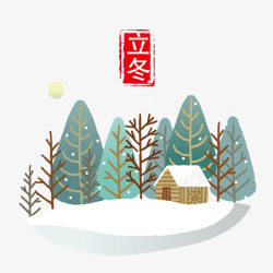 房屋上的积雪素材