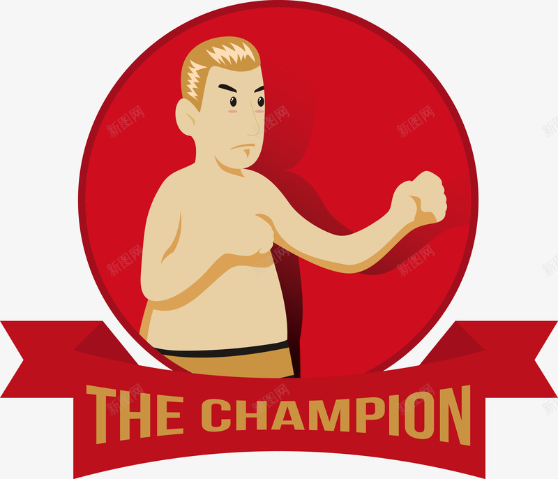 拳击健身图标png_新图网 https://ixintu.com 健身房Logo 卡通 横幅 红色 运动