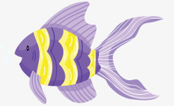 大海里美丽的紫色小鱼矢量图素材