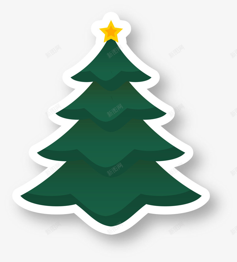 绿色圣诞树贴纸标签png免抠素材_新图网 https://ixintu.com Christmas Merry 圣诞快乐 圣诞树 圣诞节 树木 绿色树木