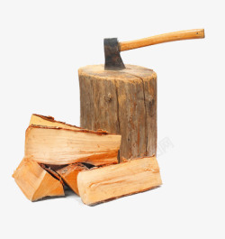 斧头木头砍柴高清图片