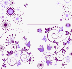 文艺风紫色藤蔓装饰素材
