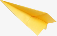 卡通创意飞翔的黄色的纸飞机素材