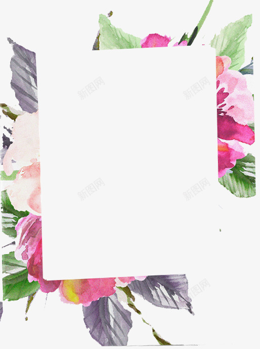 彩绘花相框png免抠素材_新图网 https://ixintu.com 彩绘花相框 彩绘边框 手绘花 手绘花卉边 手绘花素材