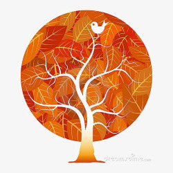 橙色小树素材