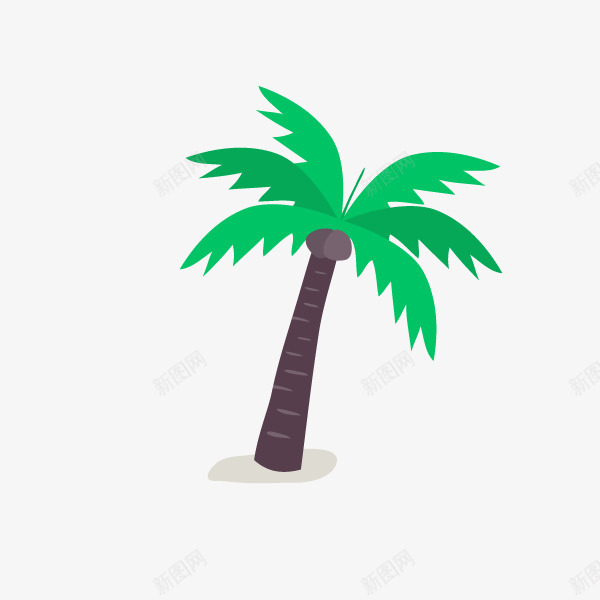 绿色卡通椰子树装饰png免抠素材_新图网 https://ixintu.com 卡通树木 大树 小树 树木 树木装饰 椰子 椰子树