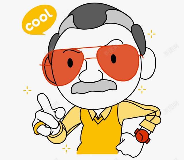 酷酷的老头png免抠素材_新图网 https://ixintu.com cool 卡通人物 帅老头 时尚 潮流 酷 酷酷的老头
