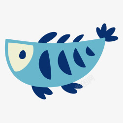 世界海洋日蓝色小鱼矢量图素材
