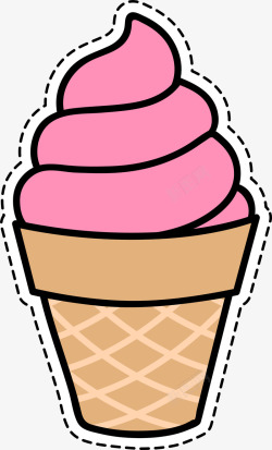 女生贴纸卡通冰淇淋甜筒贴纸高清图片