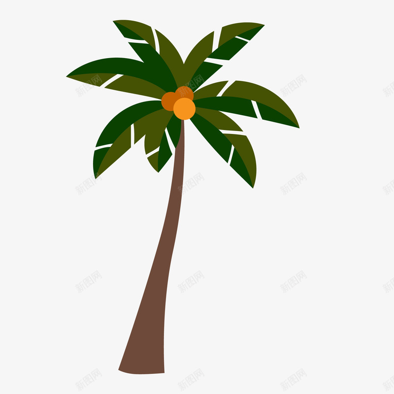 卡通椰子树树木矢量图ai免抠素材_新图网 https://ixintu.com 卡通 扁平化 树木设计 植物设计 椰子树 矢量图
