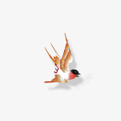 唯美立秋秋分传统节气飞翔的黄色翅膀小燕子插图高清图片