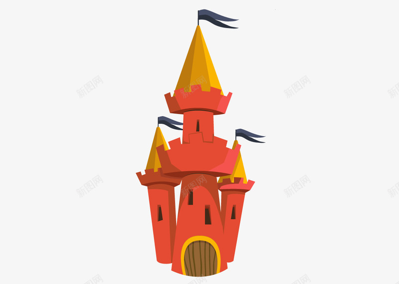 古代城堡建筑矢量图ai免抠素材_新图网 https://ixintu.com png图片素材 免费png素材 古代建筑 橙色 著名建筑 矢量图