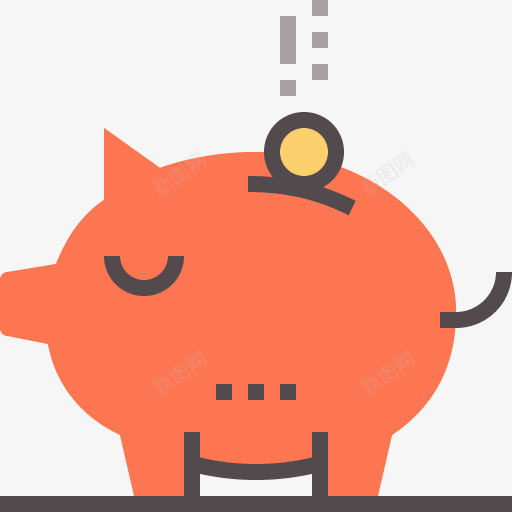 橙色的猪存钱罐储蓄罐png免抠素材_新图网 https://ixintu.com 储蓄罐 存钱罐 橙色 的猪