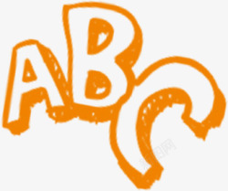 ABC橙色卡通蜡笔画国庆素材