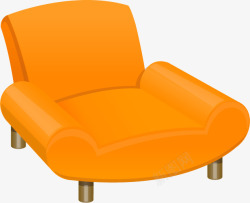 橙色单人沙发素材