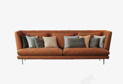 棕色枕头棕色高级沙发实物高清图片
