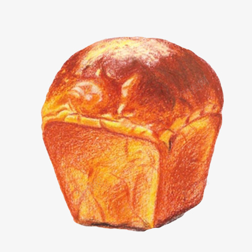 烘焙大面包手绘画片psd免抠素材_新图网 https://ixintu.com 发酵面包 大面包 烘焙食品 焦黄色 色彩美食 面包