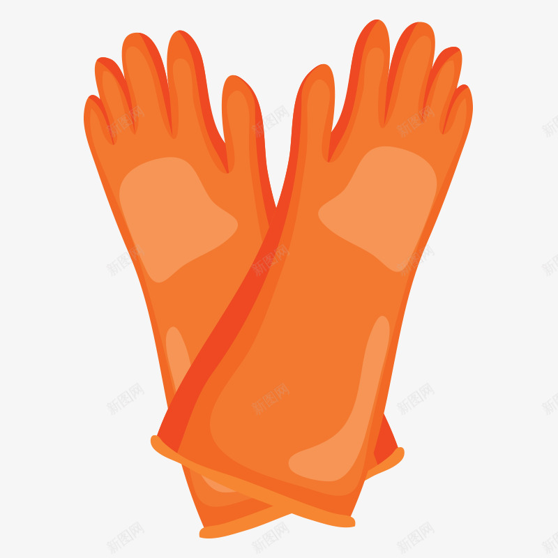 手套png免抠素材_新图网 https://ixintu.com 卡通 套套 手套 橙色手套 胶手套