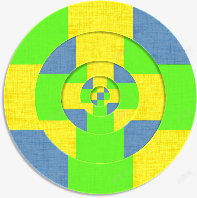 可爱螺旋装饰图案png免抠素材_新图网 https://ixintu.com 圆形 旋转 绿色 黄色
