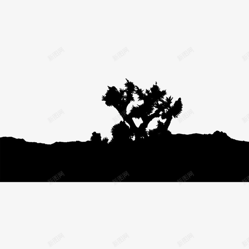 远处的树剪影png免抠素材_新图网 https://ixintu.com 剪影 山坡 手绘 树木