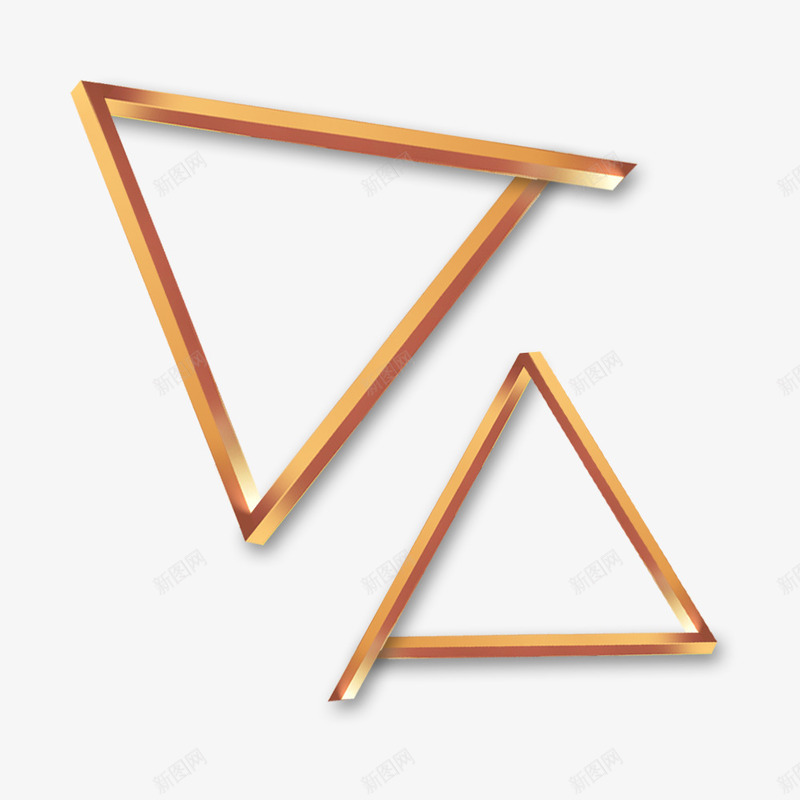 三角形框架png免抠素材_新图网 https://ixintu.com 光滑 影子 橙色 立体