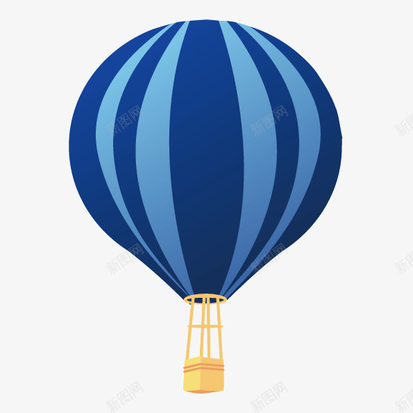 卡通热气球透明png免抠素材_新图网 https://ixintu.com 卡通手绘 旅游元素 条纹图案 深蓝色