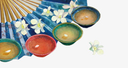 彩绘扇子中国风扇子彩绘高清图片