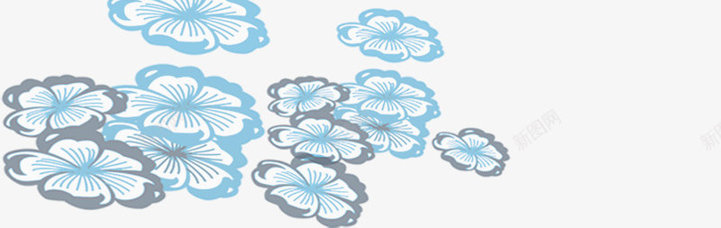 蓝色卡通彩绘花朵png免抠素材_新图网 https://ixintu.com 卡通 彩绘 花朵 蓝色