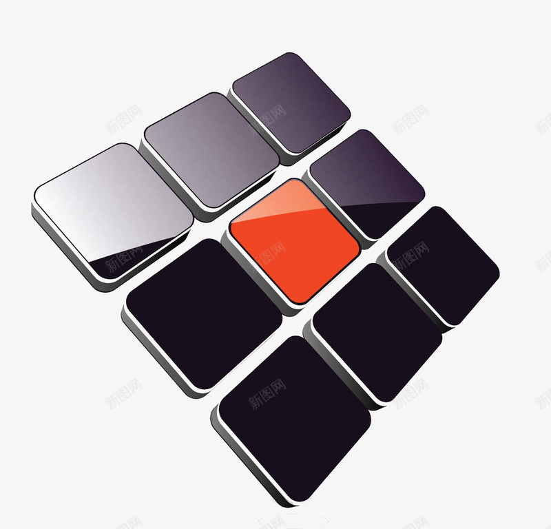 创意logo图标png_新图网 https://ixintu.com 光泽 创意logo设计 动感 动感立方体 橙色 科技插画 立体空间 立方体 金融 黑色