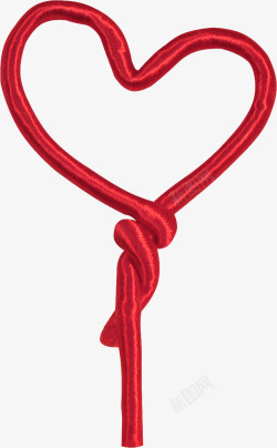 红色绳子桃心素材