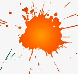 橙色水彩墨迹46PS素材