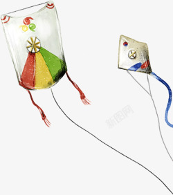 美丽风筝卡通手绘美丽的风筝高清图片