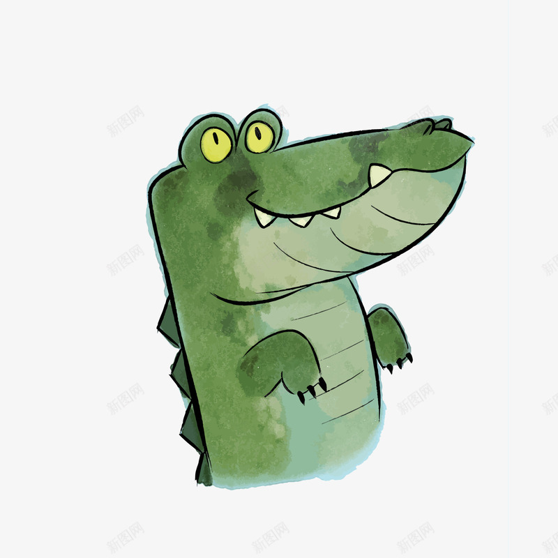 手绘绿色恐龙png免抠素材_新图网 https://ixintu.com 卡通恐龙 水彩绘恐龙 绿色恐龙 背景装饰