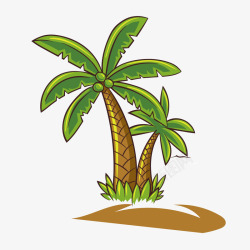 卡通棕树彩绘棕榈树植物高清图片