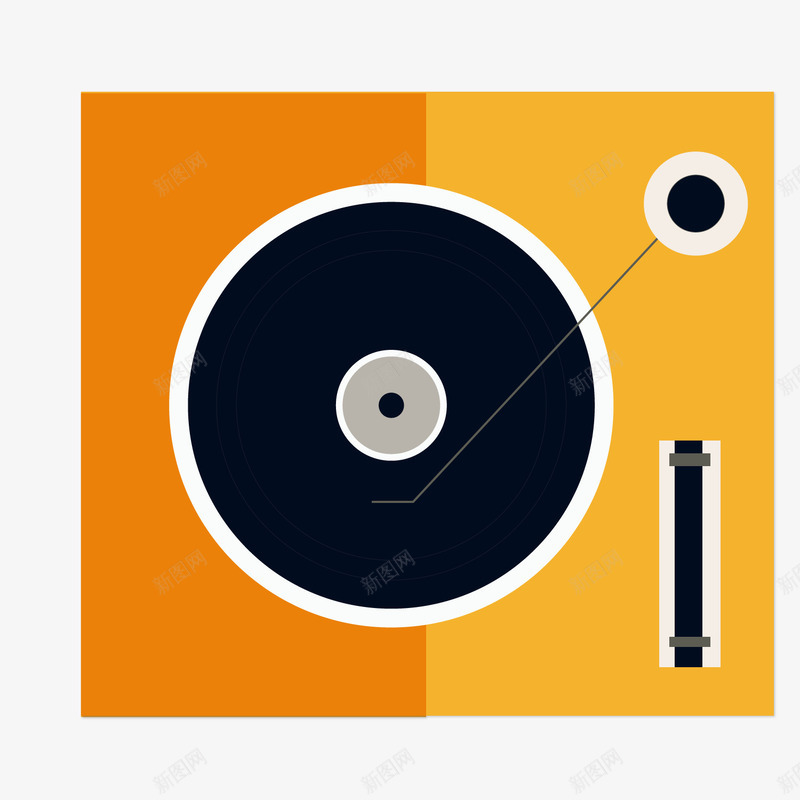 橙色卡通碟片机png免抠素材_新图网 https://ixintu.com 唱片机 复古装饰 橙色 留声机 碟片机