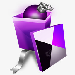圣诞节礼盒紫色彩球图标png_新图网 https://ixintu.com 圣诞节 彩球 礼盒 紫色