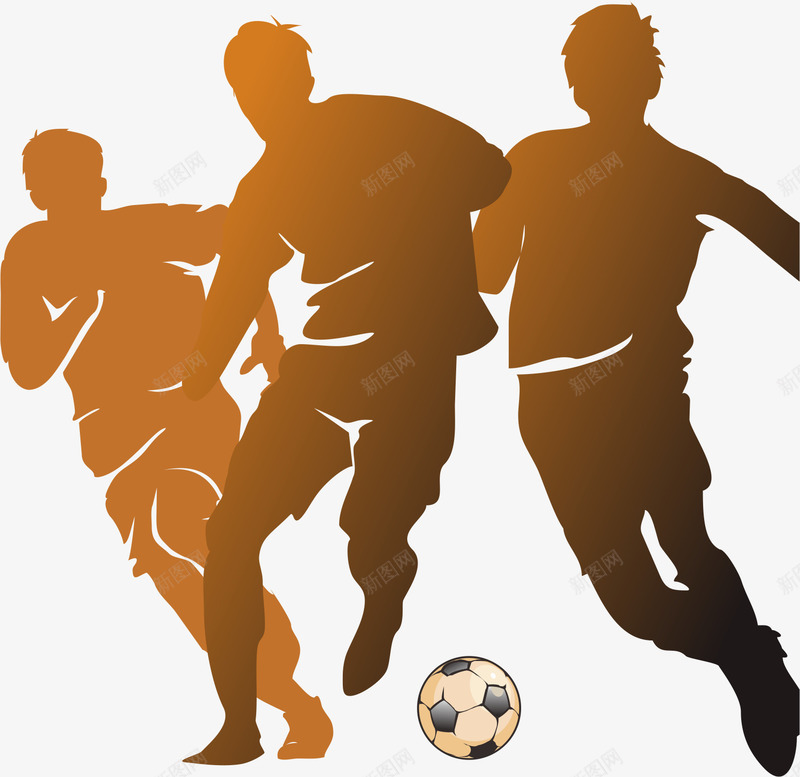 足球人物剪影png免抠素材_新图网 https://ixintu.com AI 人物 剪影 卡通 手绘 橙色 足球 运动