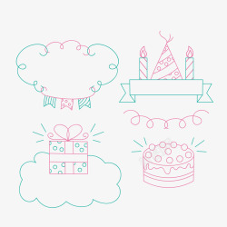 生日徽章彩绘生日快乐徽章高清图片