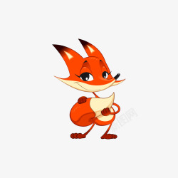 橙色耳朵橙色创意狐狸卡通插画高清图片